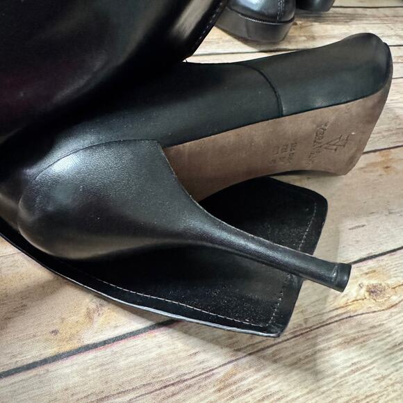 Vera Wang Womens Black Leather Rebel Rahda High Heel Ankle Boots 9M - Picture 11 of 11